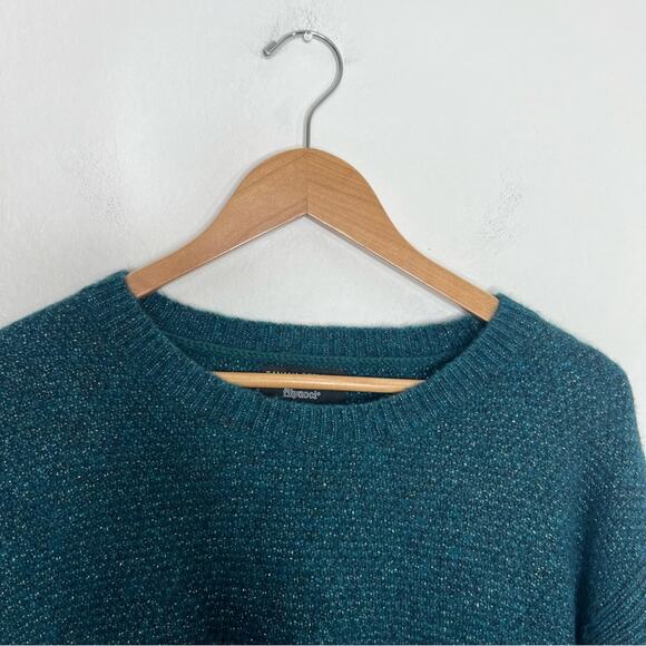 Banana Republic Filpucci Fine Italian Green Teal Silver Yarn Sweater Size Medium - Picture 3 of 12